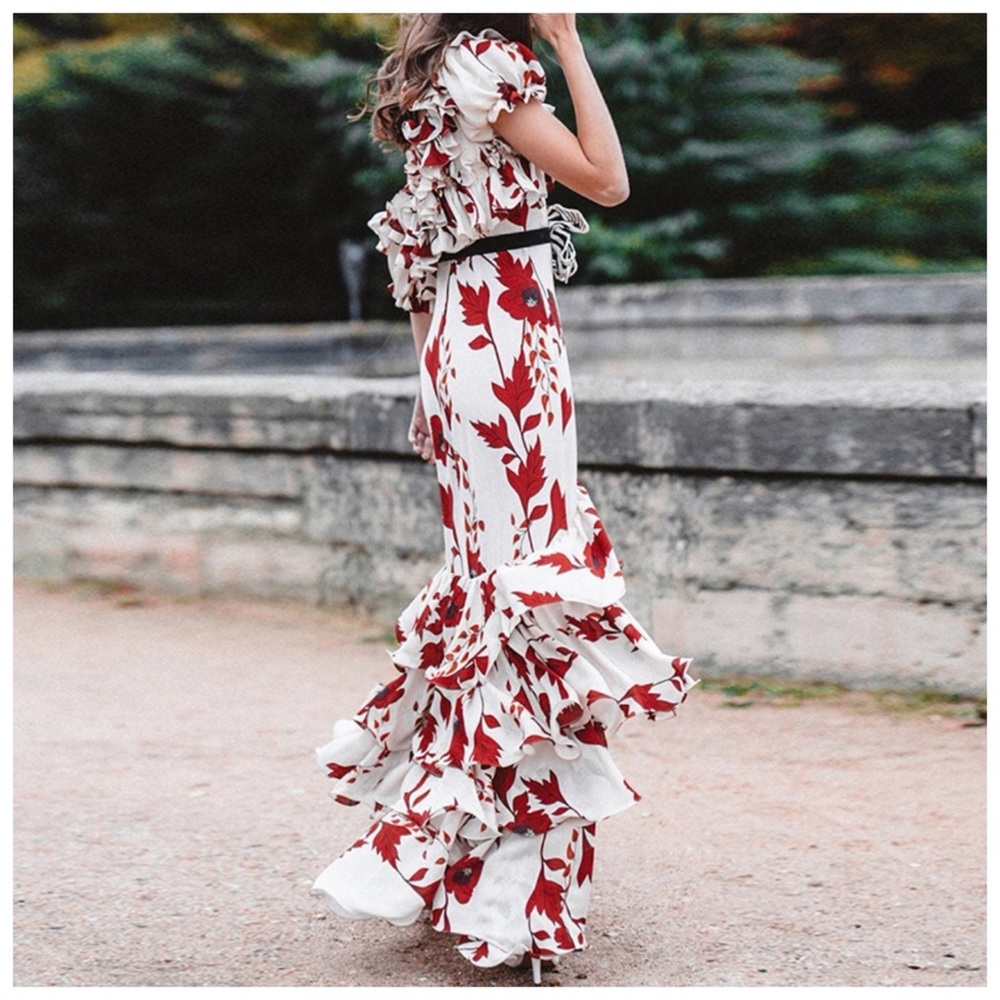 Floral Ruffle Maxi Dress The Kasara - Picture 5 of 8